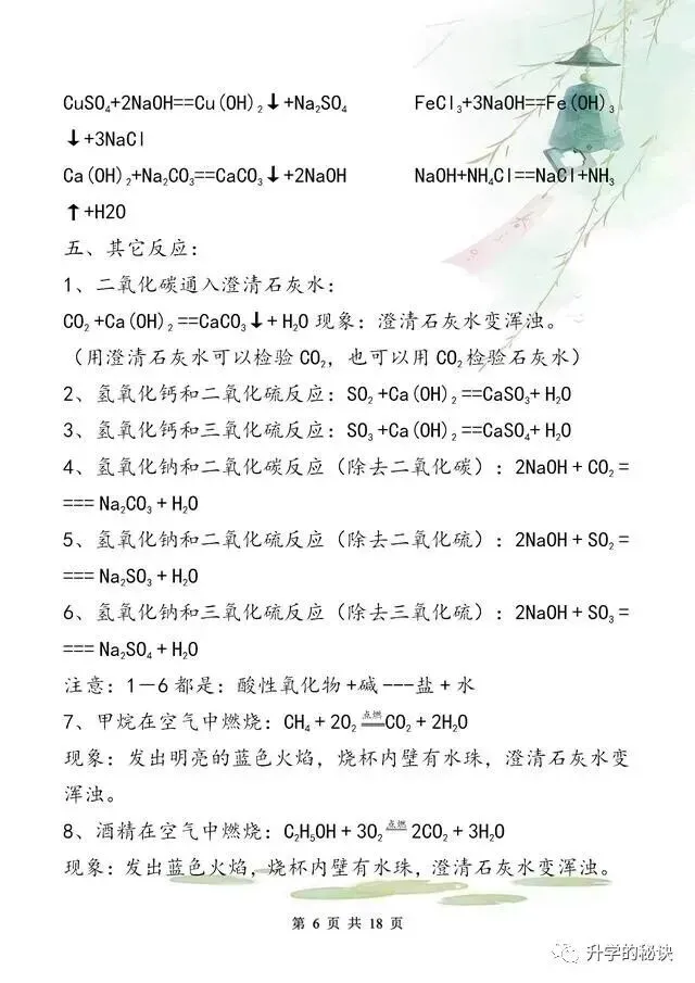 中考化学拿满分,只因我“啃透”了这18张纸!-第7张图片-四季读书网 中考化学拿满分,只因我“啃透”了这18张纸!-第7张图片-四季读书网