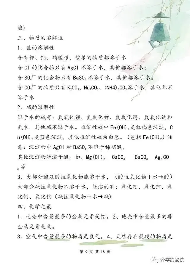中考化学拿满分,只因我“啃透”了这18张纸!-第10张图片-四季读书网 中考化学拿满分,只因我“啃透”了这18张纸!-第10张图片-四季读书网