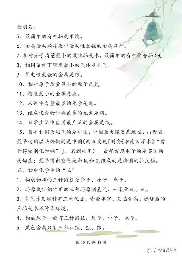 中考化学拿满分,只因我“啃透”了这18张纸!-第11张图片-四季读书网 中考化学拿满分,只因我“啃透”了这18张纸!-第11张图片-四季读书网