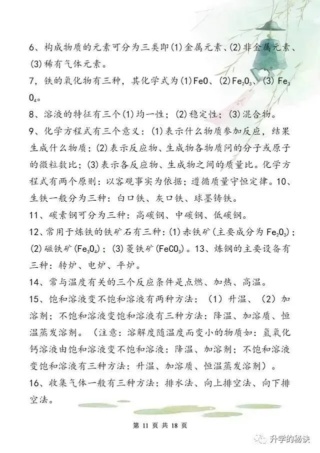 中考化学拿满分,只因我“啃透”了这18张纸!-第12张图片-四季读书网 中考化学拿满分,只因我“啃透”了这18张纸!-第12张图片-四季读书网