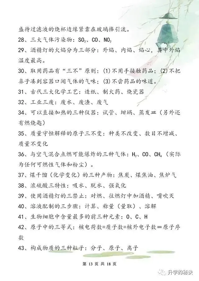 中考化学拿满分,只因我“啃透”了这18张纸!-第14张图片-四季读书网 中考化学拿满分,只因我“啃透”了这18张纸!-第14张图片-四季读书网