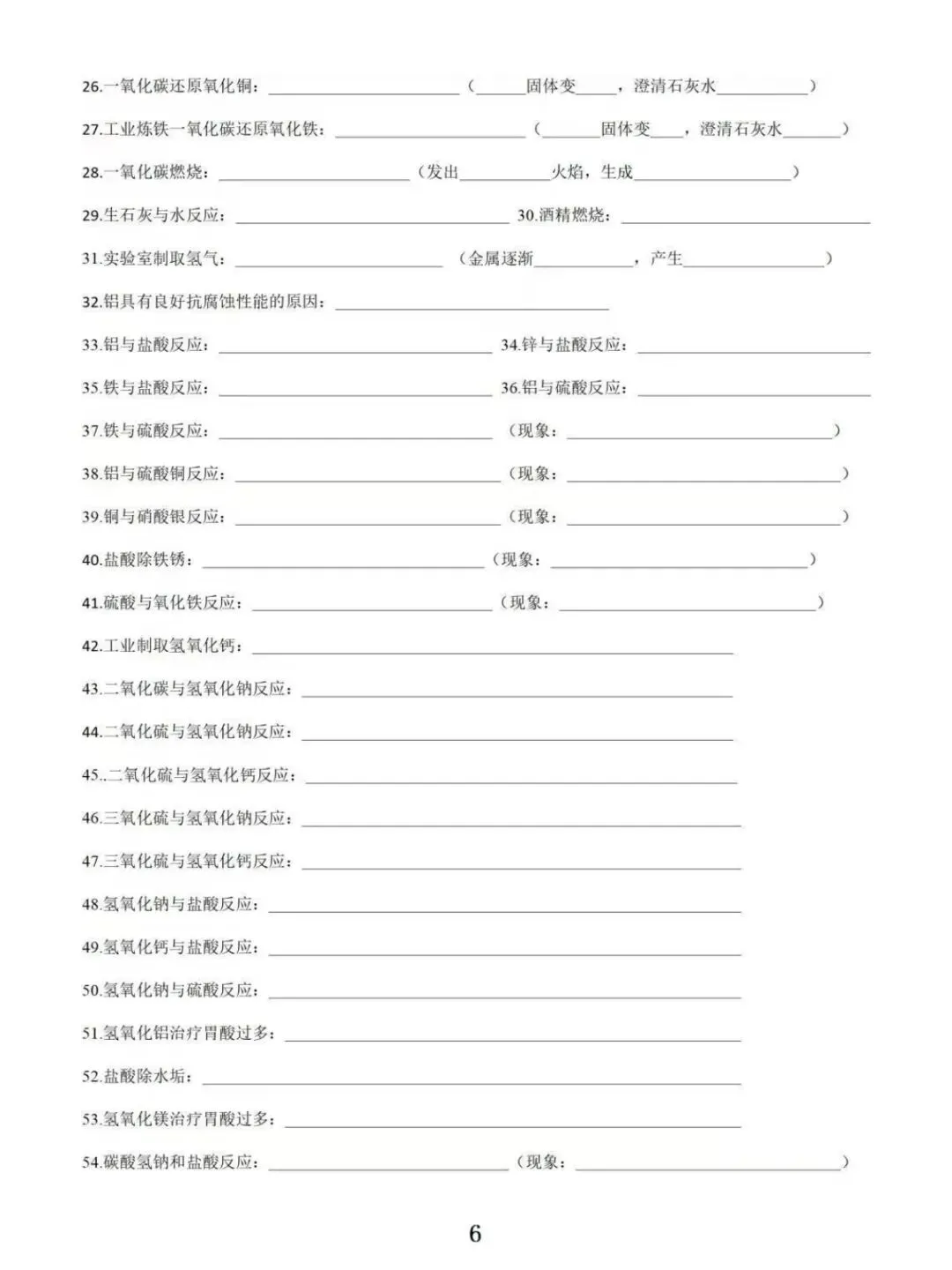 中考化学|必考方程式默写清单-第2张图片-四季读书网
