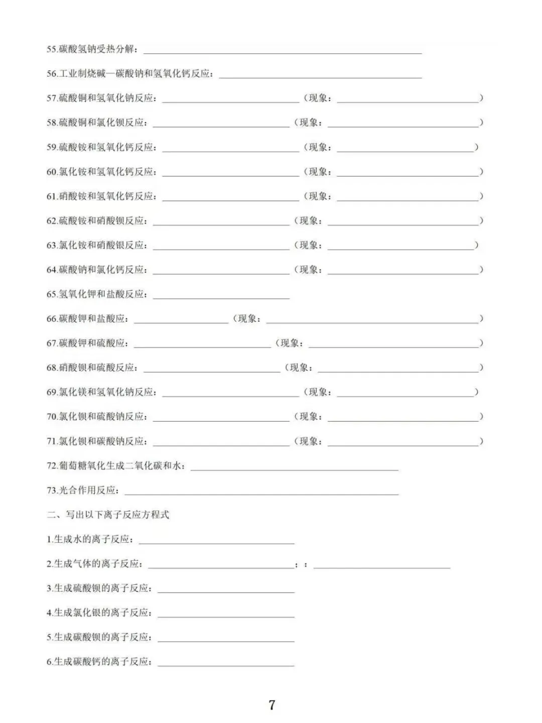 中考化学|必考方程式默写清单-第3张图片-四季读书网