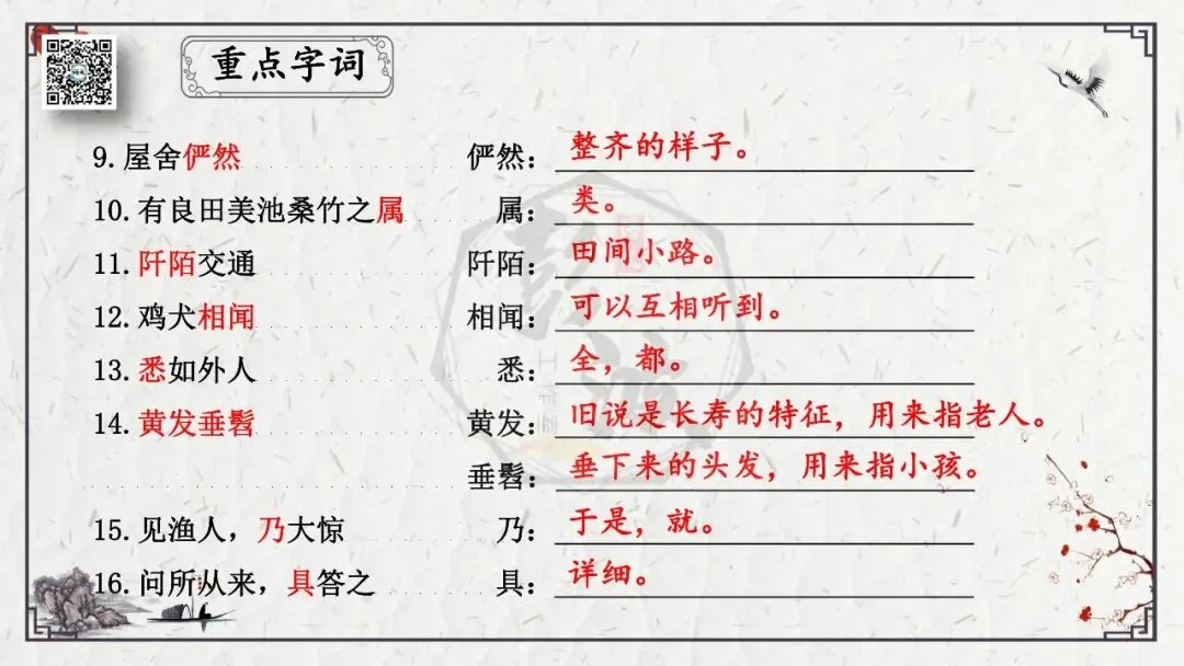 【中考专项复习课件】文言文40篇-22《桃花源记》-第17张图片-四季读书网 【中考专项复习课件】文言文40篇-22《桃花源记》-第17张图片-四季读书网