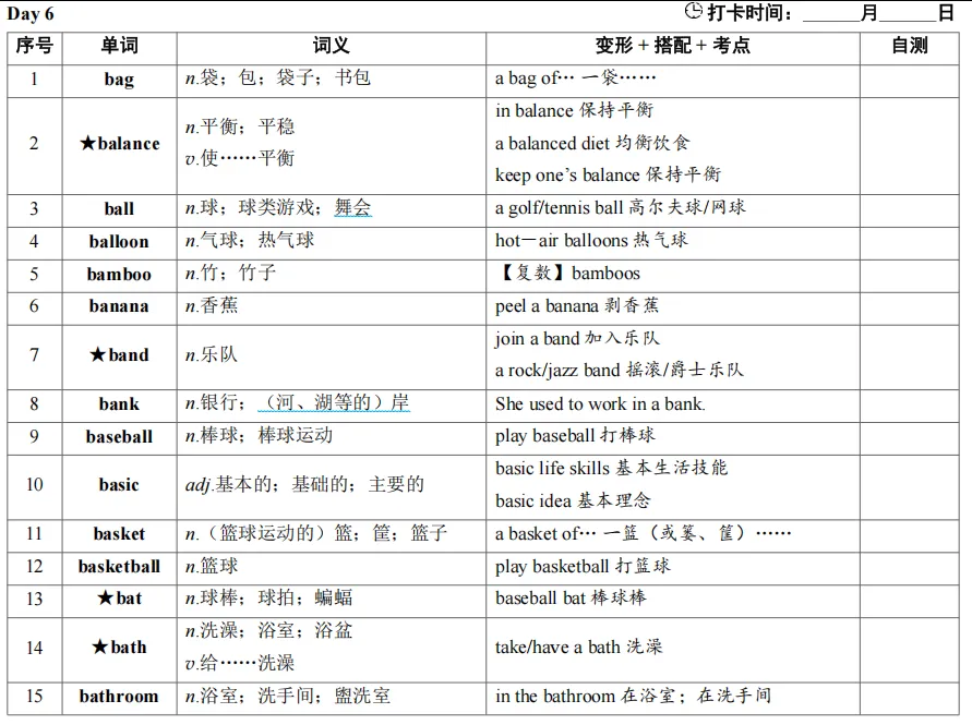 中考英语词汇背默Day5-6-第4张图片-四季读书网 中考英语词汇背默Day5-6-第4张图片-四季读书网