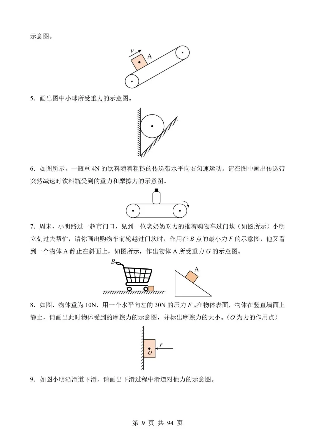 中考物理作图和实验专题02《力学作图专题》含答案-第9张图片-四季读书网