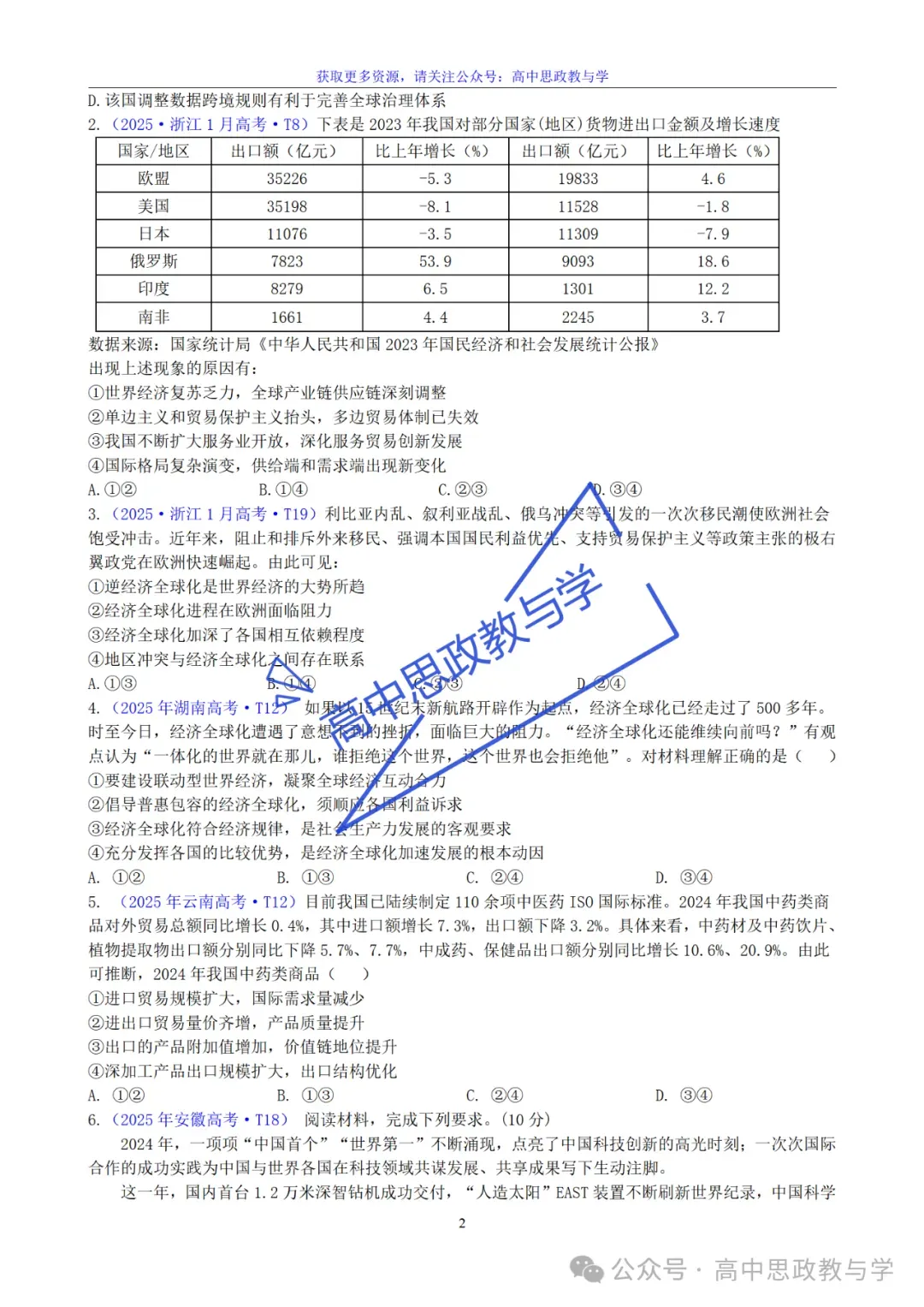 2022-2025年高考政治真题分类汇编(按课分类细化到考点含考情统计)7本书59课完整版-第52张图片-四季读书网 2022-2025年高考政治真题分类汇编(按课分类细化到考点含考情统计)7本书59课完整版-第52张图片-四季读书网