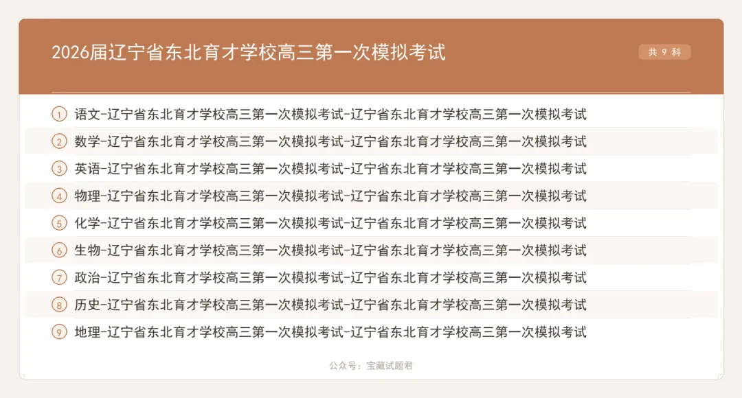 2026届辽宁省东北高三第一次模拟考试【全科 无水印 含答案】-第2张图片-四季读书网 2026届辽宁省东北高三第一次模拟考试【全科 无水印 含答案】-第2张图片-四季读书网