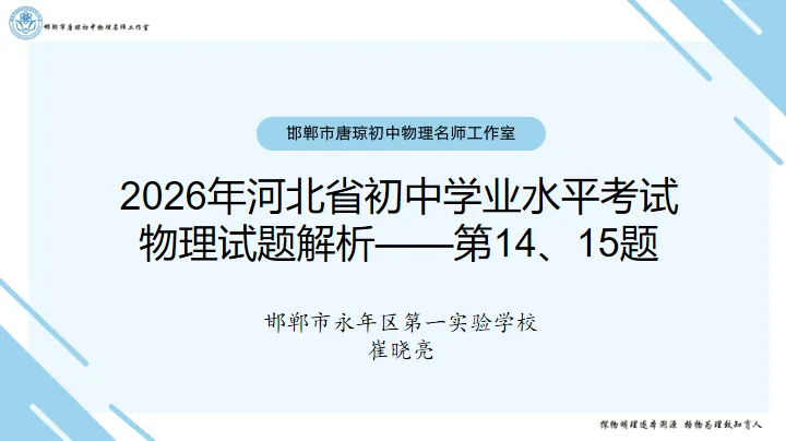 【第261期】2025年河北中考物理试题讲解——第14、15题-第3张图片-四季读书网 【第261期】2025年河北中考物理试题讲解——第14、15题-第3张图片-四季读书网