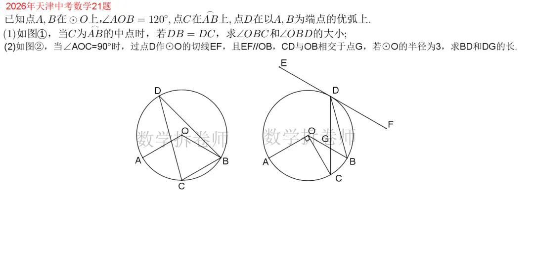 2026年天津中考数学21题(圆综大题)太简单口算题-第1张图片-四季读书网