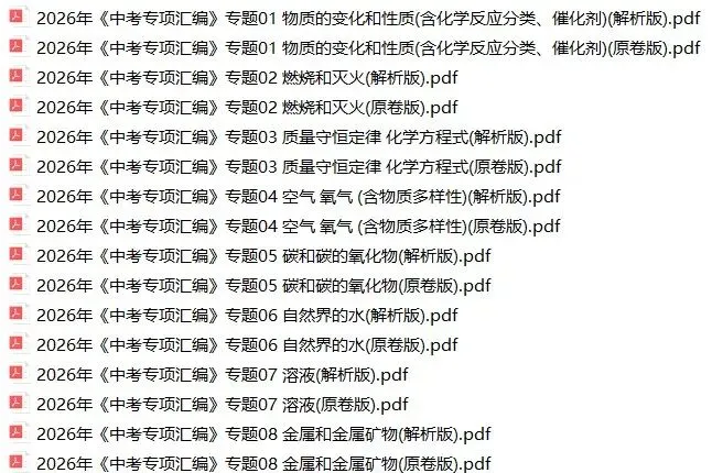 2026年中考化学专项汇编(全国版)-第1张图片-四季读书网
