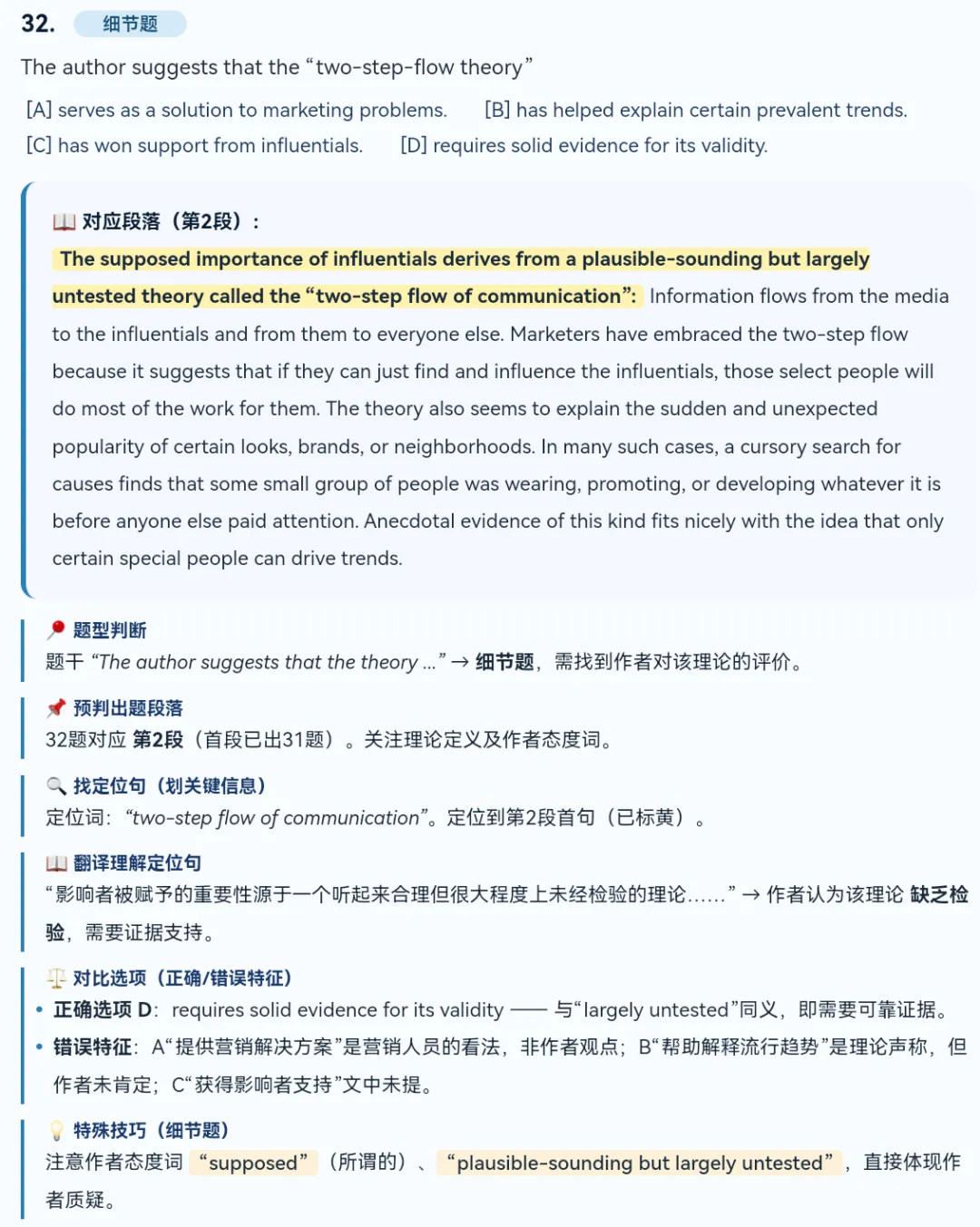 考研英语阅读:真题手把手带练,用对方法,准确率稳步提升-第10张图片-四季读书网 考研英语阅读:真题手把手带练,用对方法,准确率稳步提升-第10张图片-四季读书网