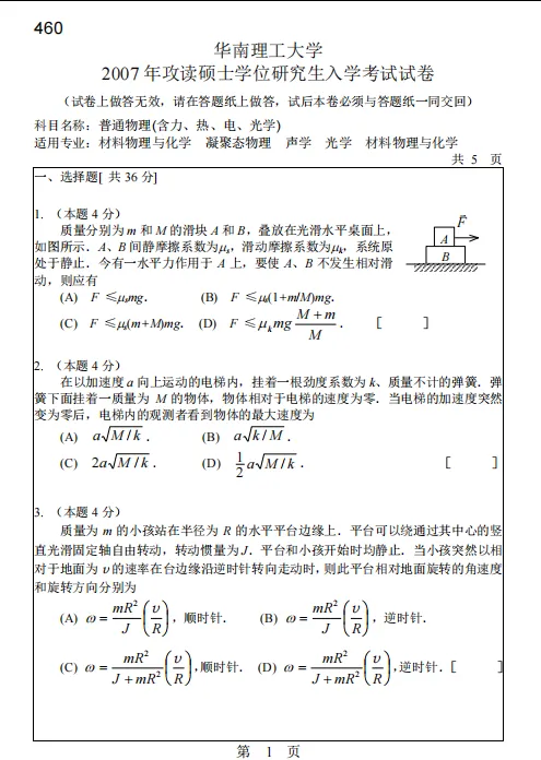 2004-2025年华工普物824考研真题试卷与参考答案+27考研专业课电子版资料合集-第4张图片-四季读书网