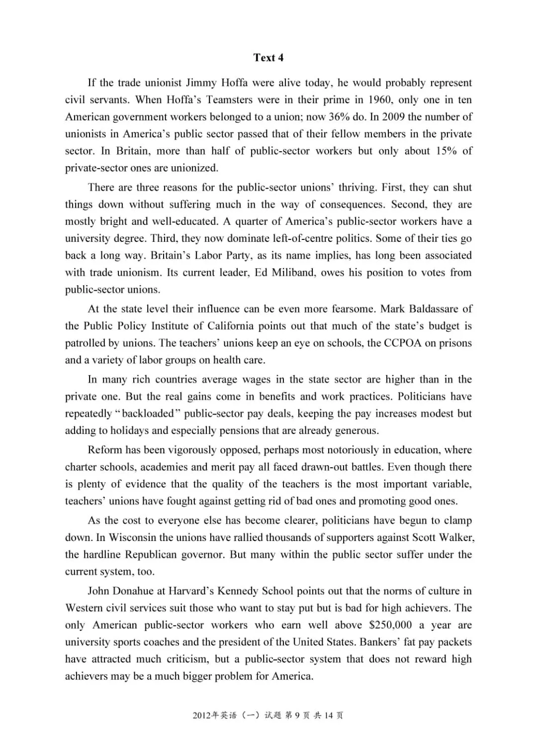 2012年考研英语(一)真题及答案解析-第12张图片-四季读书网
