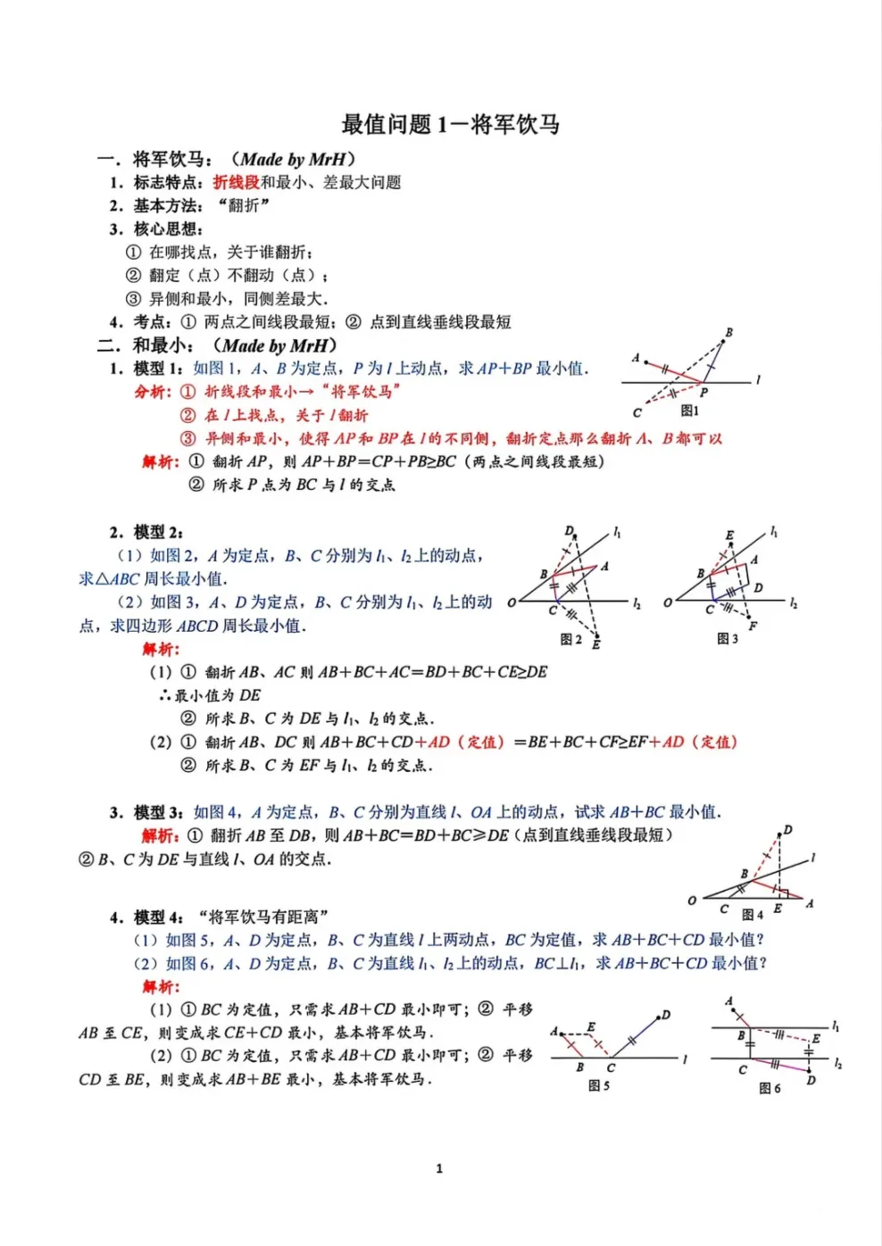 中考数学几何最值问题:4大必考模型+解题模板,压轴题轻松拿分-第1张图片-四季读书网