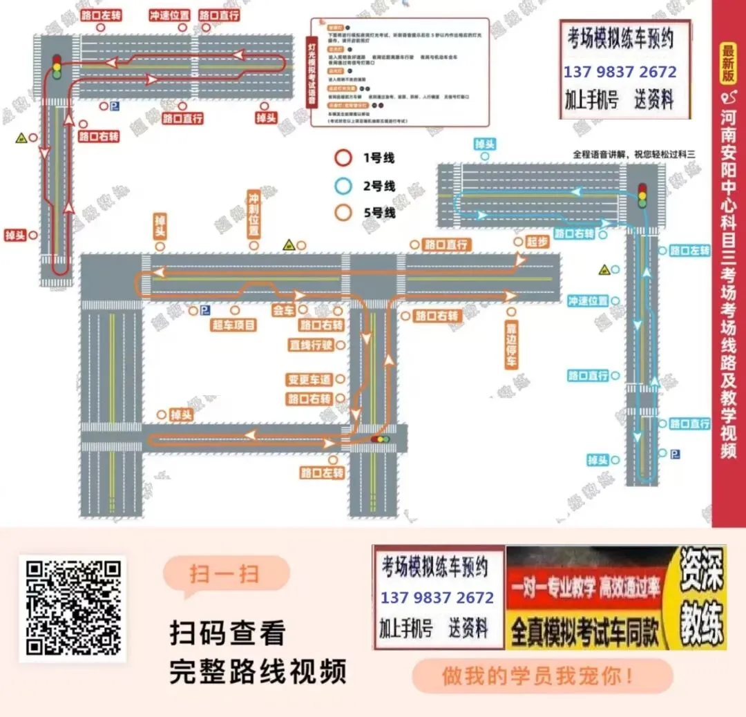安阳市科目二,科目三考场考试视频专业讲解路线图模拟练车新手陪练教程-第11张图片-四季读书网