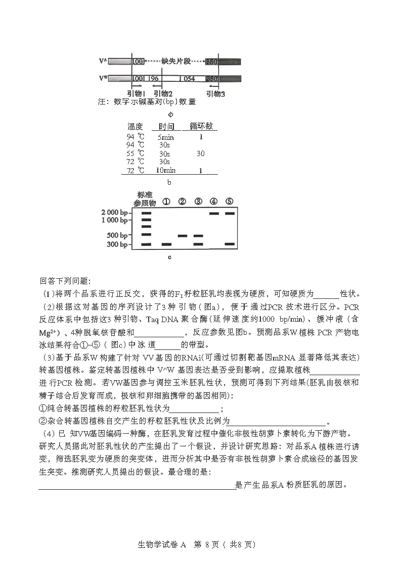 2026年广东省高考生物试卷(共8页)-第8张图片-四季读书网