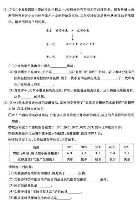 中考试卷:2026年甘肃省天水市中考生物试卷-第5张图片-四季读书网 中考试卷:2026年甘肃省天水市中考生物试卷-第5张图片-四季读书网