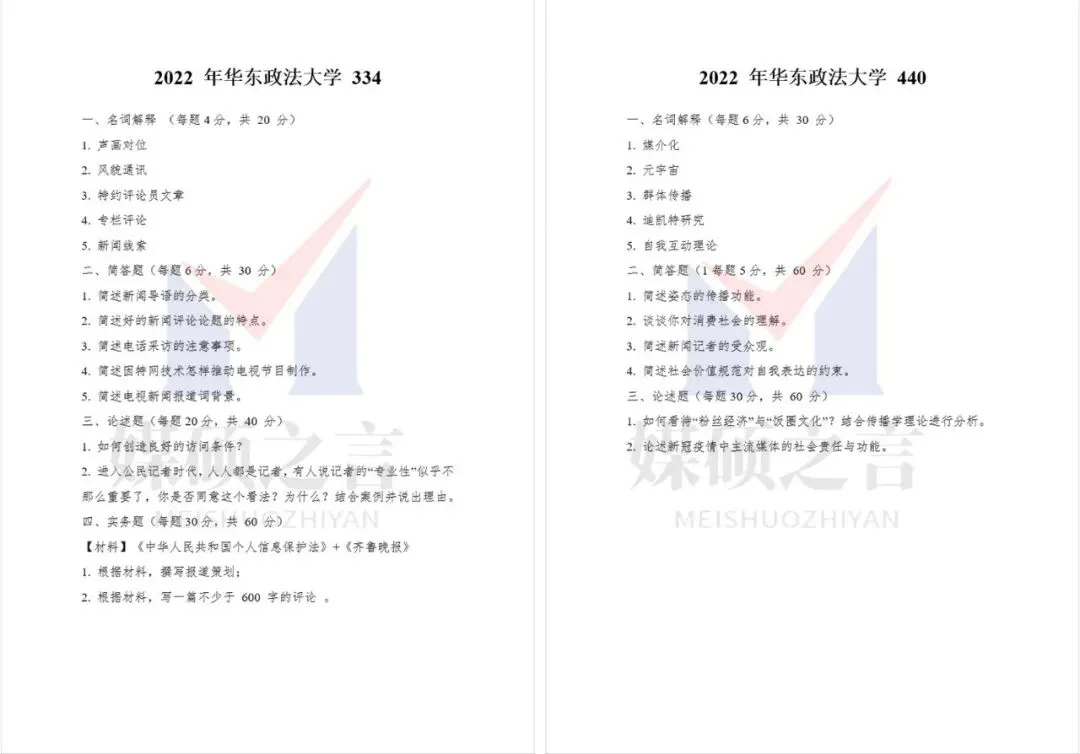 院校真题 | 华东政法大学新传考研真题2020-2026年近7年真题全收录 | 专硕-第3张图片-四季读书网