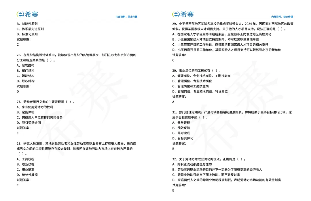 【完整版】2025中级经济师人力资源真题+答案 | 电子版-第4张图片-四季读书网