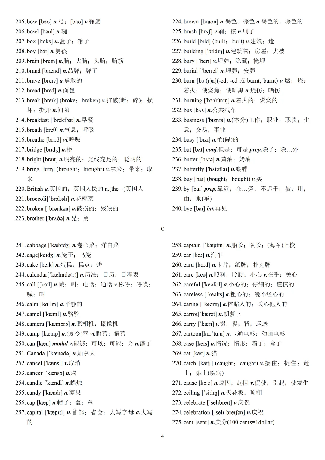 中考英语课标必背2000词【背诵版+默写版】-第6张图片-四季读书网