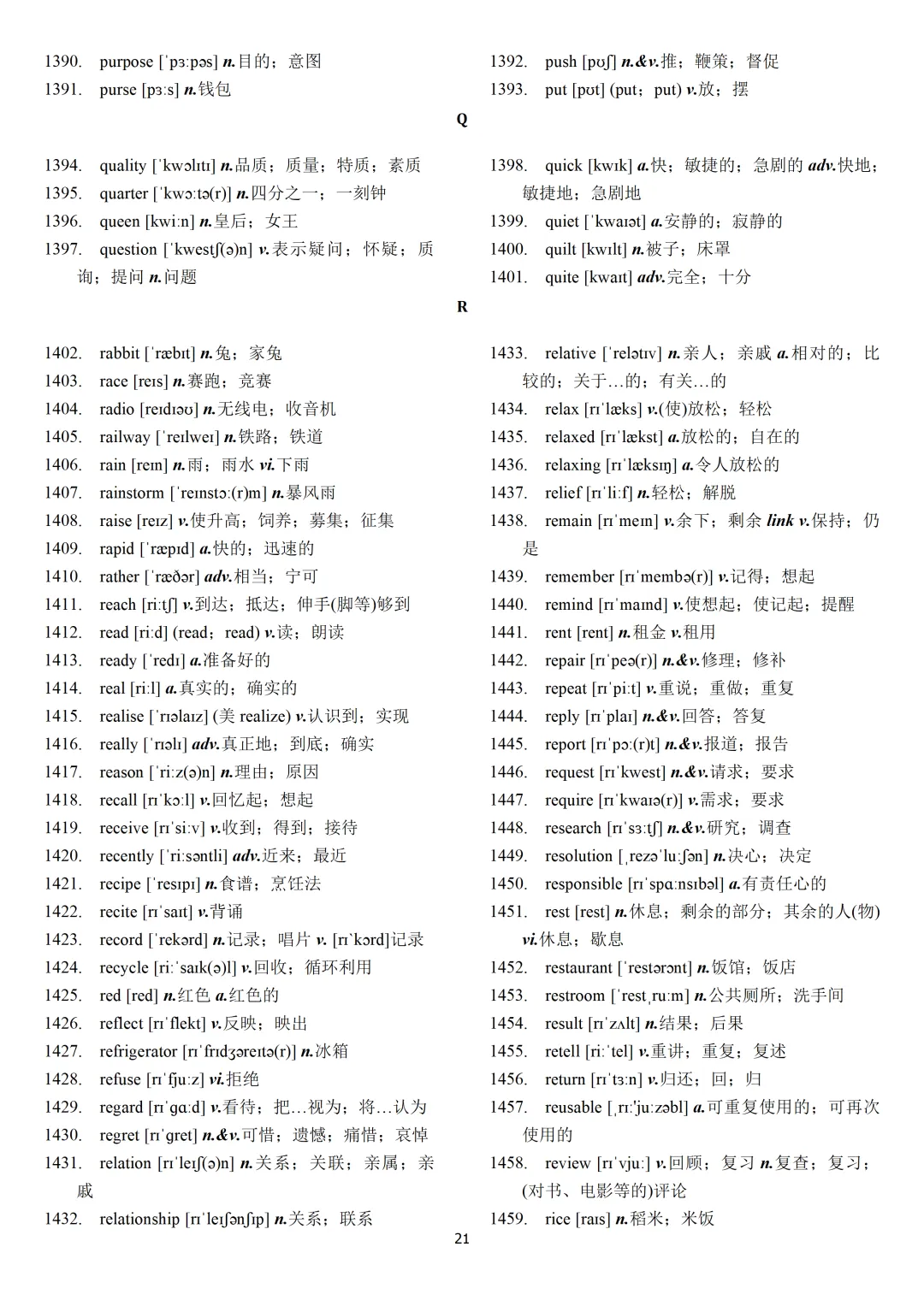 中考英语课标必背2000词【背诵版+默写版】-第23张图片-四季读书网