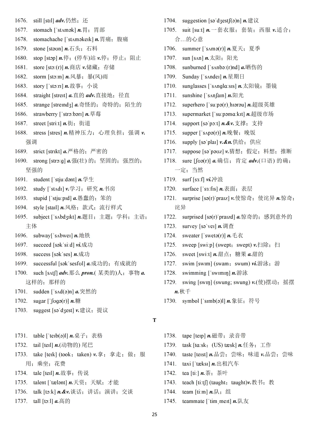 中考英语课标必背2000词【背诵版+默写版】-第27张图片-四季读书网