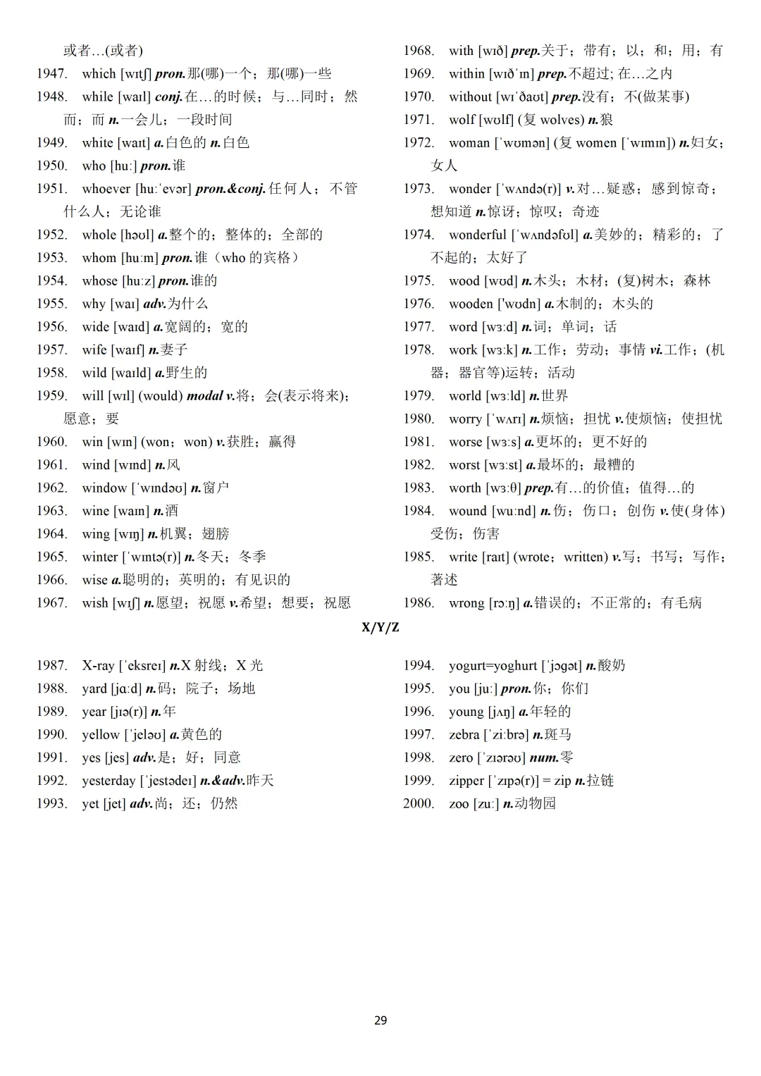 中考英语课标必背2000词【背诵版+默写版】-第31张图片-四季读书网