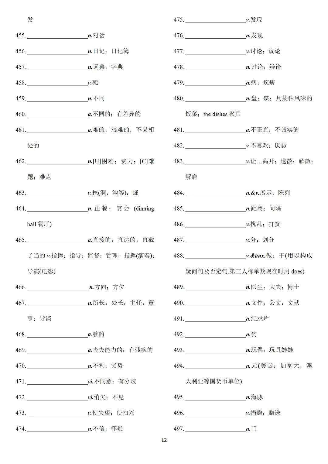 中考英语课标必背2000词【背诵版+默写版】-第43张图片-四季读书网