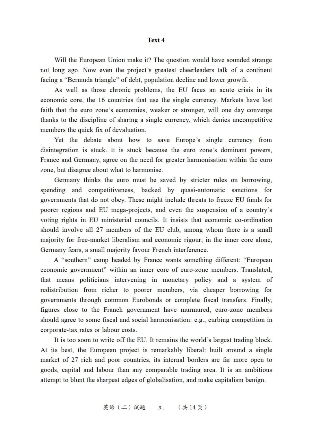 2011年考研英语(二)真题及答案解析-第12张图片-四季读书网