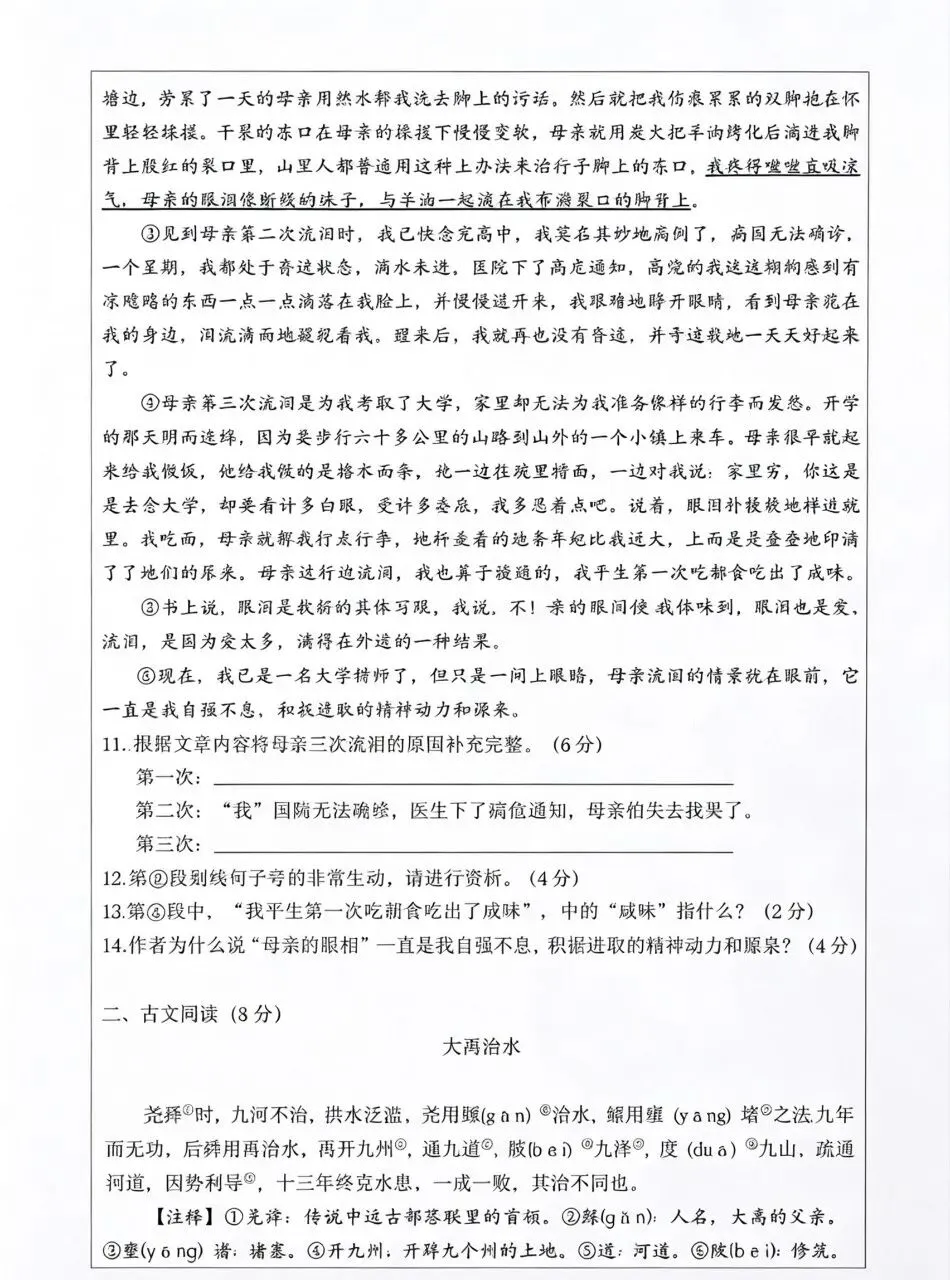 初一入学素质调研语文试卷(带精细解析+高阶借景抒情满分作文)-第3张图片-四季读书网 初一入学素质调研语文试卷(带精细解析+高阶借景抒情满分作文)-第3张图片-四季读书网