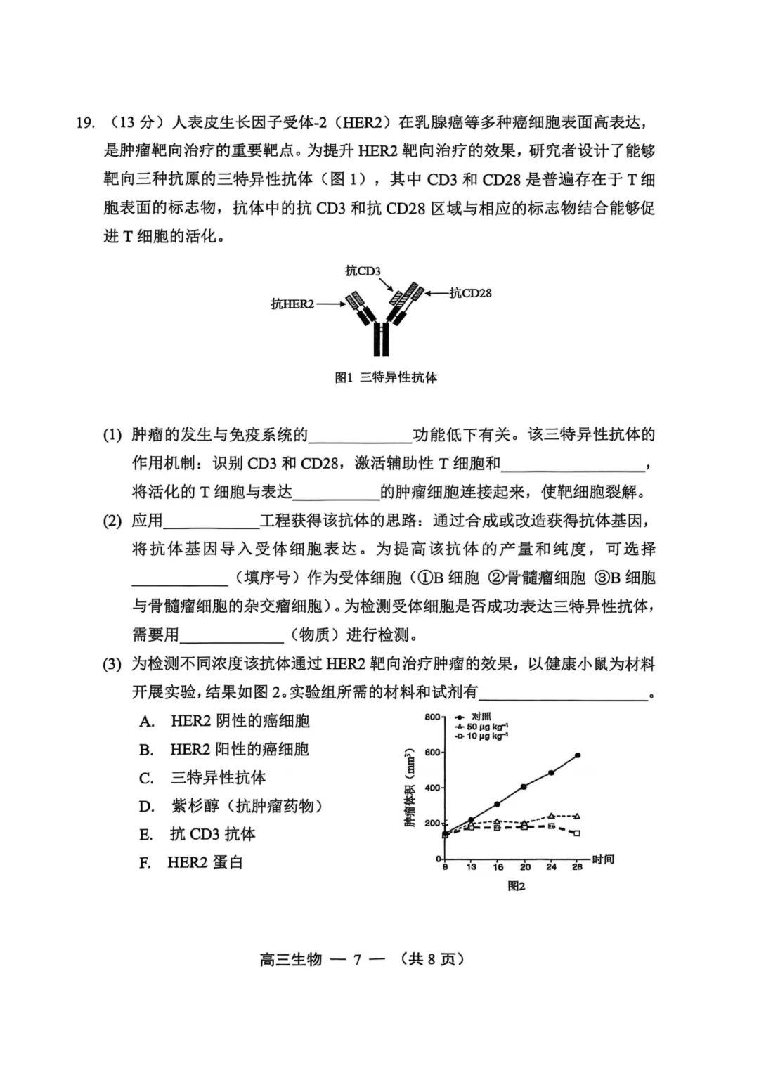 福州高三一检生物试卷真题及答案(附历年真题试卷)-第8张图片-四季读书网 福州高三一检生物试卷真题及答案(附历年真题试卷)-第8张图片-四季读书网