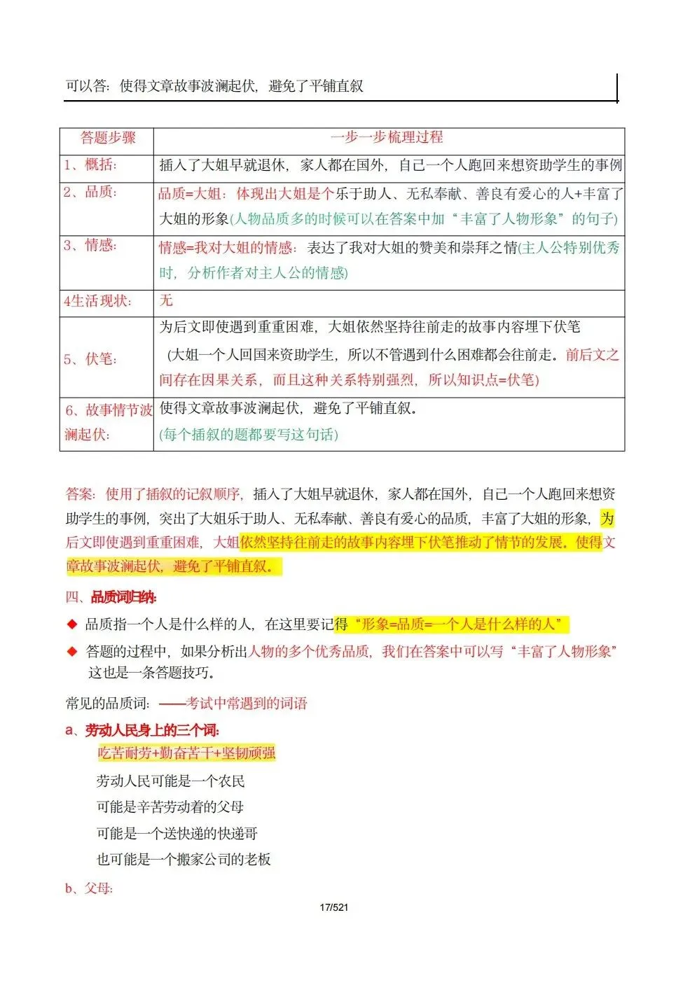 中考阅读踩分拆解手册:理清概念误区,写出满分答案-第17张图片-四季读书网