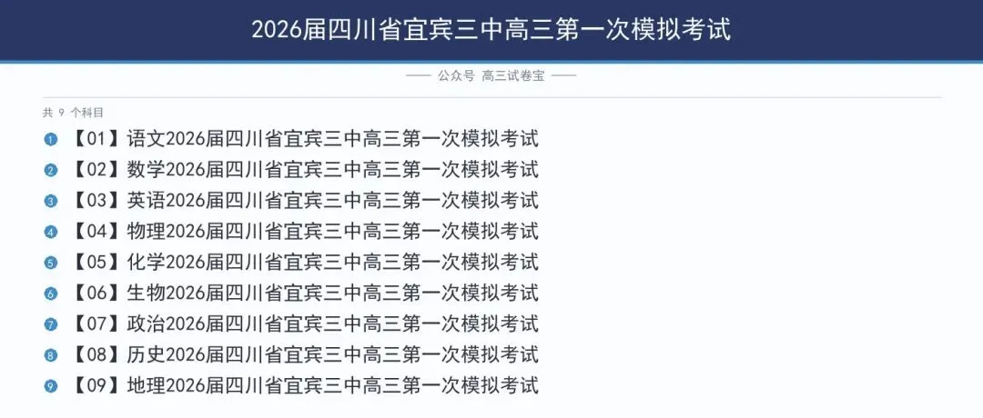2026届四川省宜宾三中高三第一次模拟考试-第2张图片-四季读书网 2026届四川省宜宾三中高三第一次模拟考试-第2张图片-四季读书网
