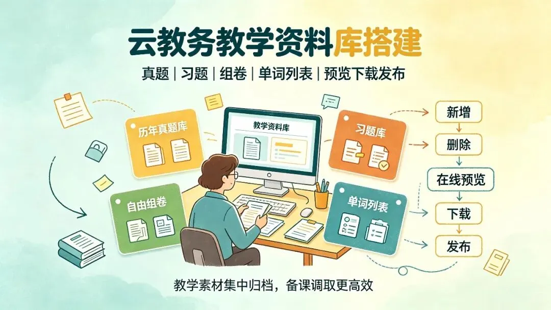 云教务如何搭建教学资料库,真题题库组卷单词素材可预览下载发布-第1张图片-四季读书网 云教务如何搭建教学资料库,真题题库组卷单词素材可预览下载发布-第1张图片-四季读书网