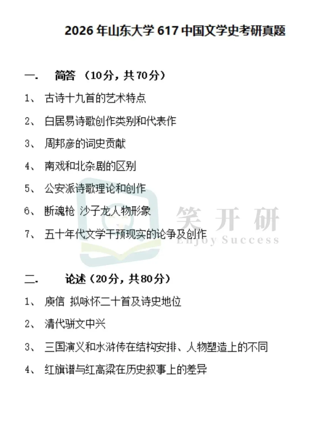 山东大学不公布考研真题?去哪里找?-第6张图片-四季读书网