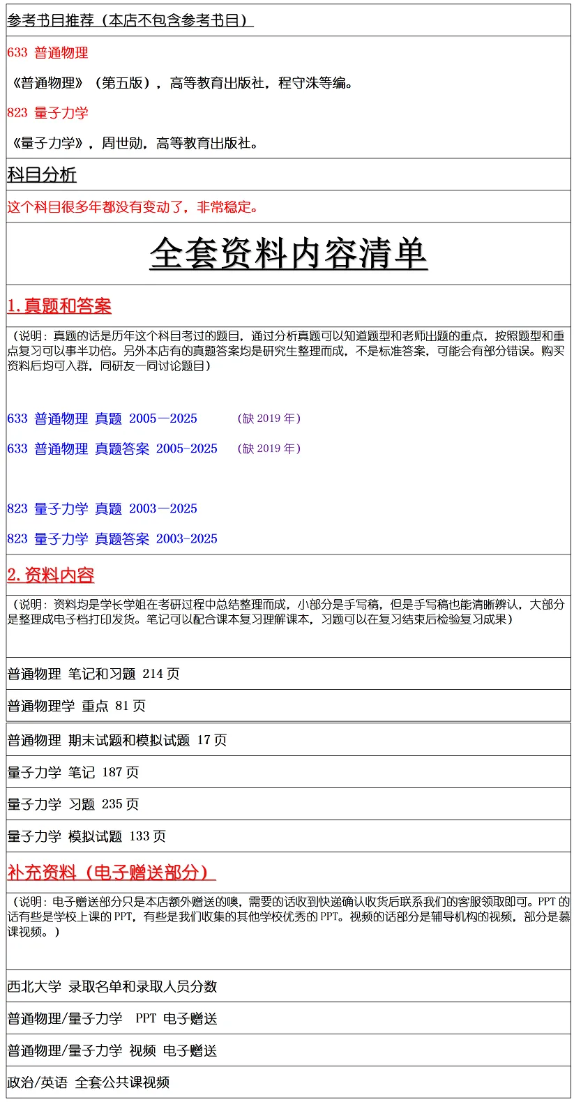西北大学2027考研真题和资料 | 西北大学物理学考研633普通物理823量子力学真题答案笔记习题!持续更新中…-第11张图片-四季读书网