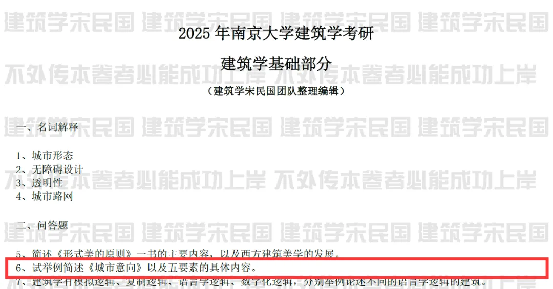 【建筑学宋民国】26届·南大建筑学考研真题分享及出处-第4张图片-四季读书网 【建筑学宋民国】26届·南大建筑学考研真题分享及出处-第4张图片-四季读书网