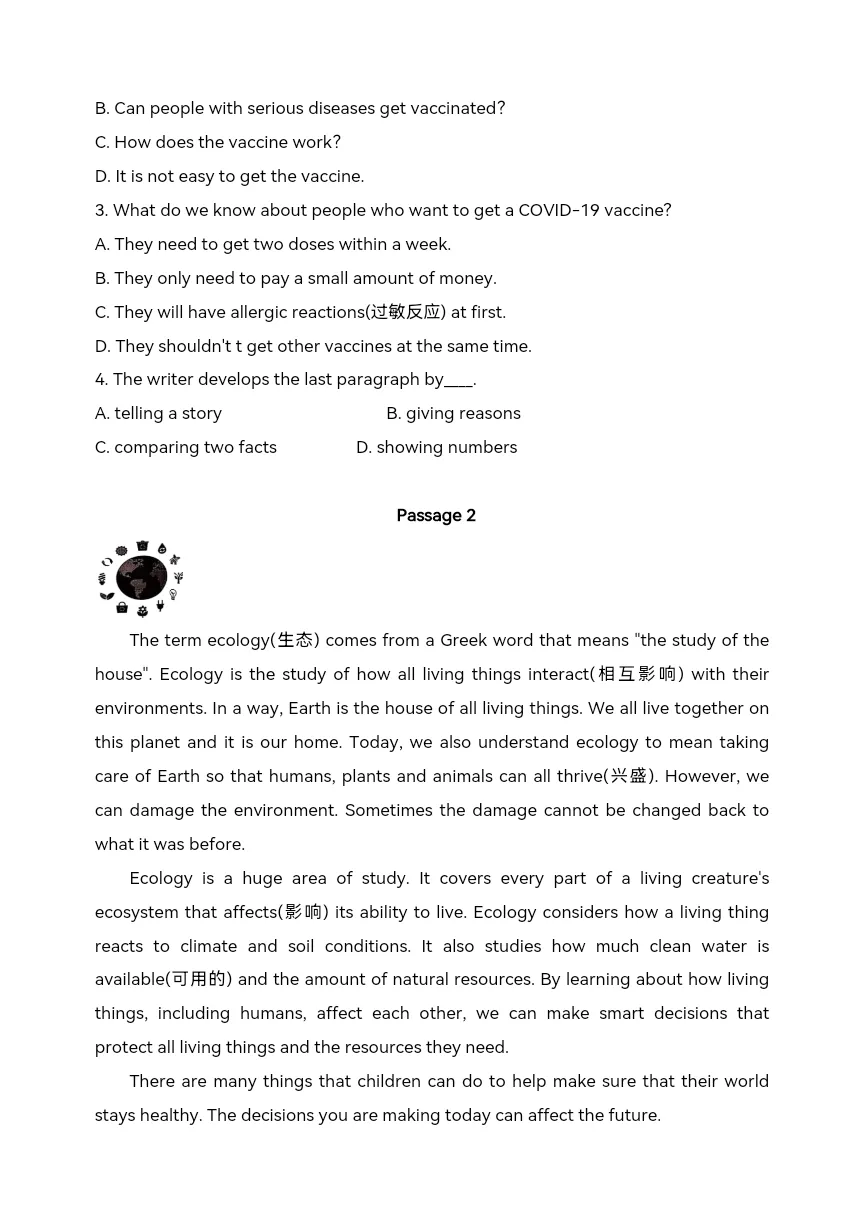 中考英语一轮复习 时文阅读(10)环境、社会与健康-第6张图片-四季读书网 中考英语一轮复习 时文阅读(10)环境、社会与健康-第6张图片-四季读书网