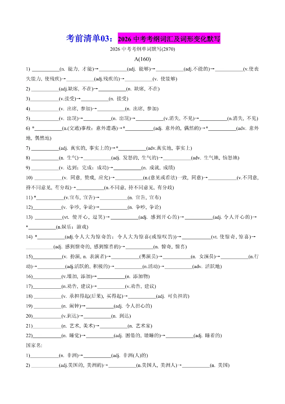 新初三必收!这份《中考英语考纲词汇提分冲刺包》,开学弯道超车就靠它了!-第5张图片-四季读书网 新初三必收!这份《中考英语考纲词汇提分冲刺包》,开学弯道超车就靠它了!-第5张图片-四季读书网