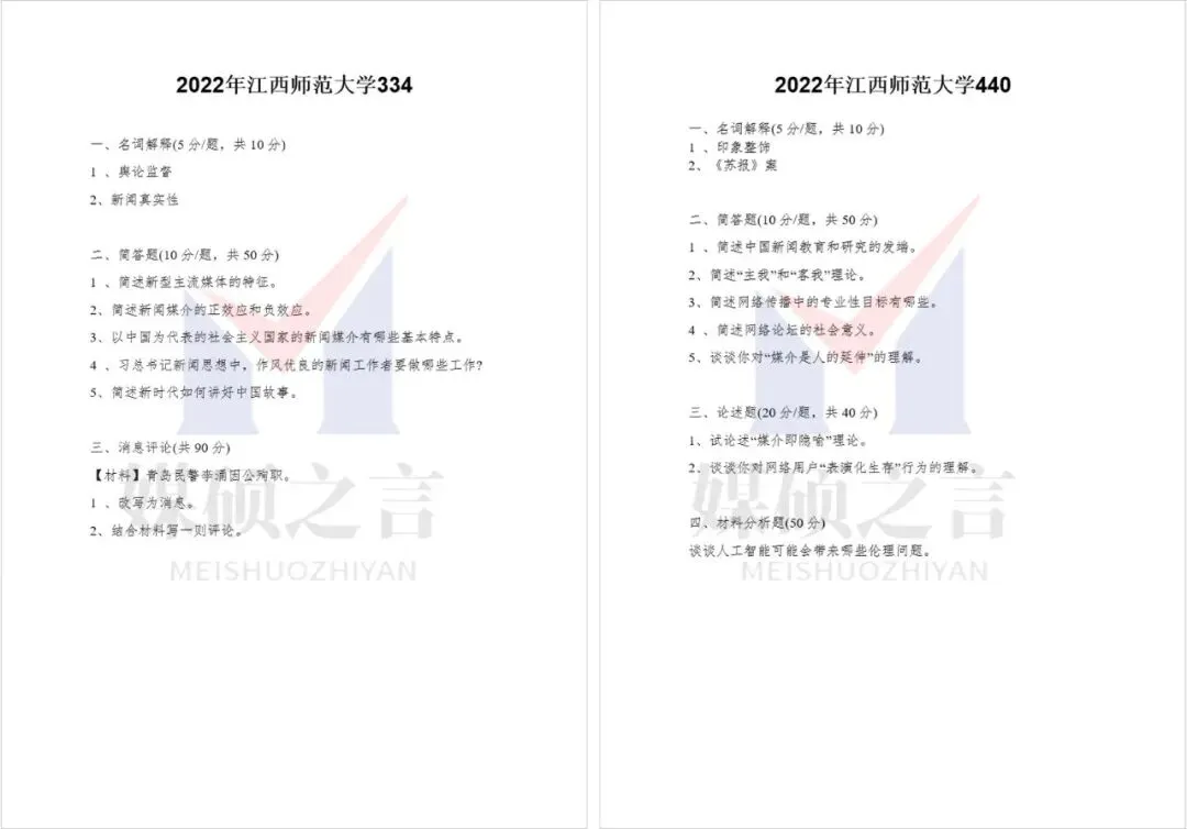 院校真题 | 江西师范大学新传考研真题2020-2026年近7年真题全收录 | 专硕-第3张图片-四季读书网