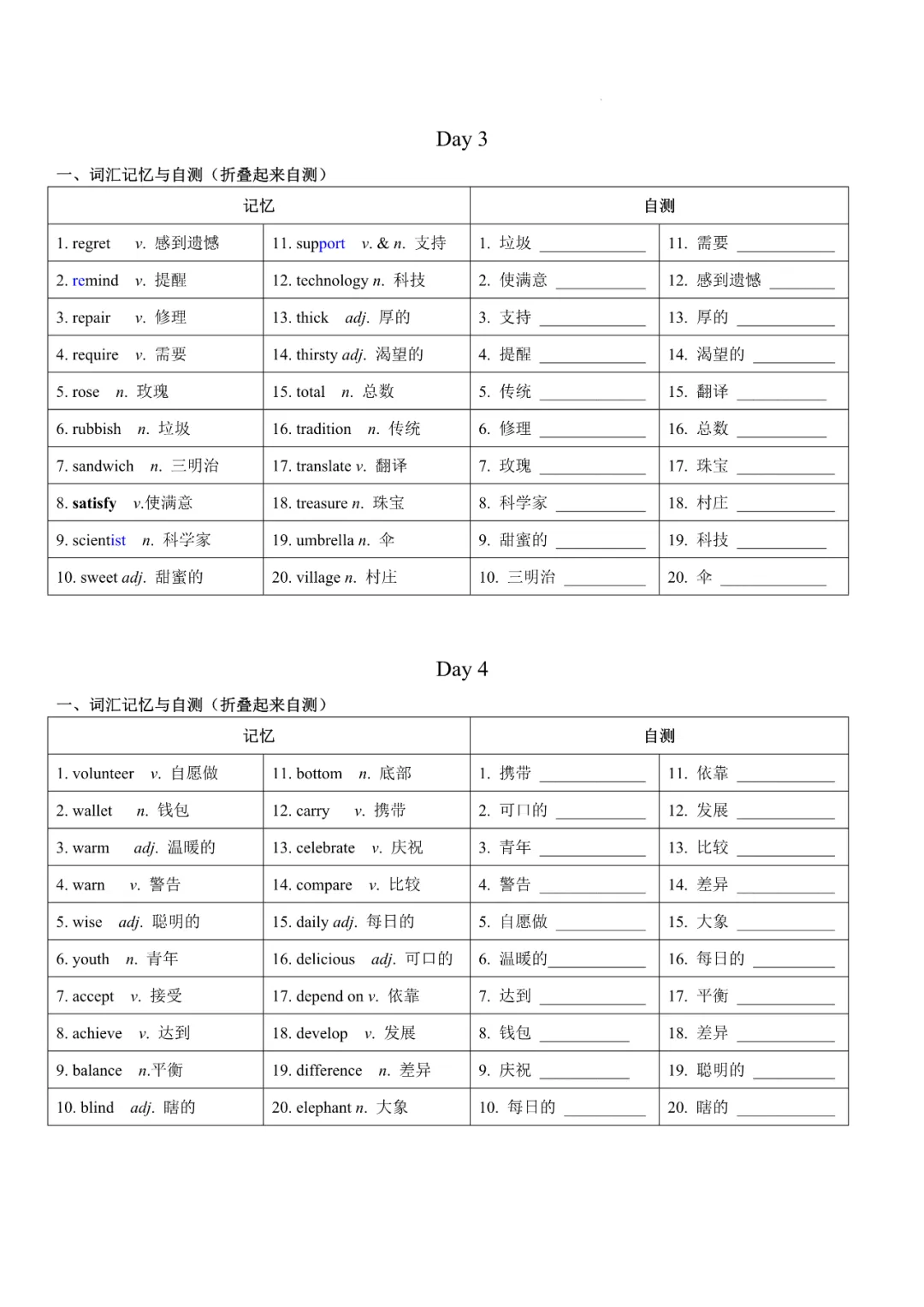 精校版:中考高频词汇记背手册(24天默写)-第2张图片-四季读书网