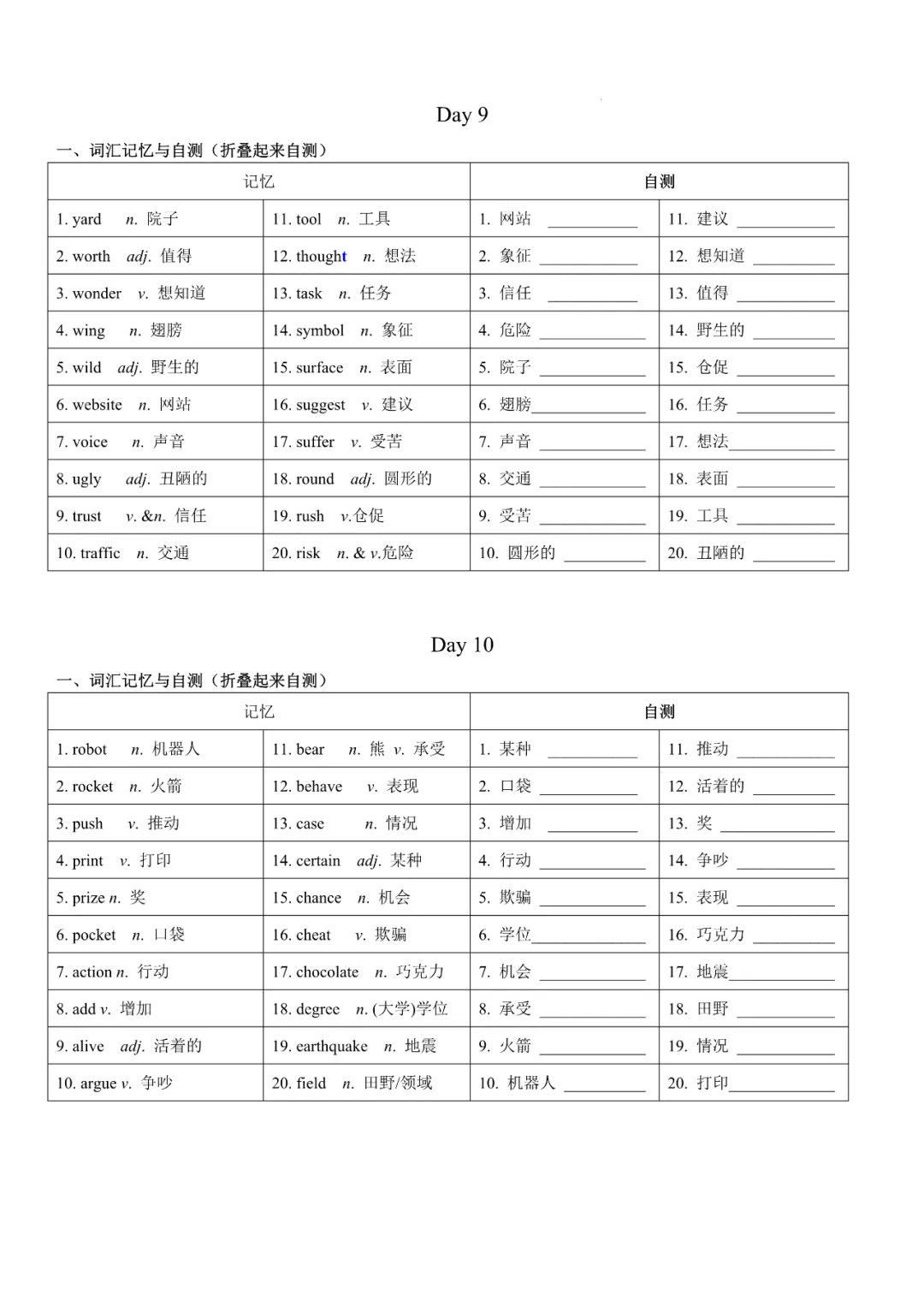 精校版:中考高频词汇记背手册(24天默写)-第5张图片-四季读书网