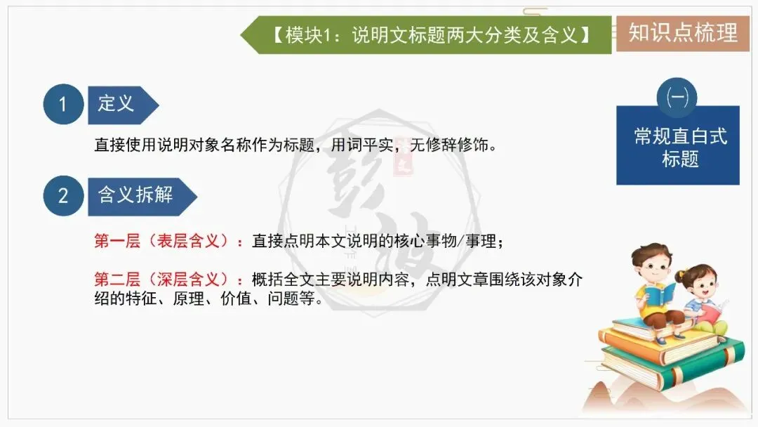 【中考专项-说明文阅读9讲】课件+文本+例文实战-07标题含义与作用分析(5元)-第7张图片-四季读书网