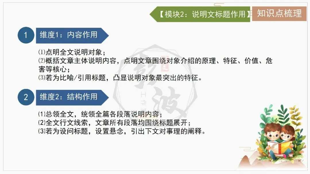 【中考专项-说明文阅读9讲】课件+文本+例文实战-07标题含义与作用分析(5元)-第10张图片-四季读书网