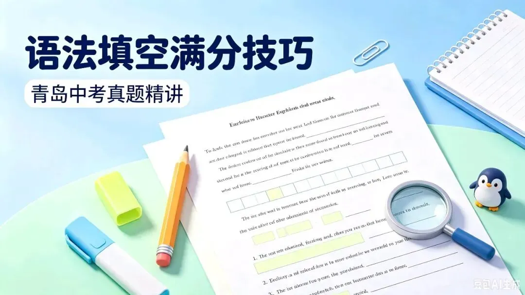 中考语法填空想拿满分?结合青岛真题讲透解题逻辑-第1张图片-四季读书网 中考语法填空想拿满分?结合青岛真题讲透解题逻辑-第1张图片-四季读书网