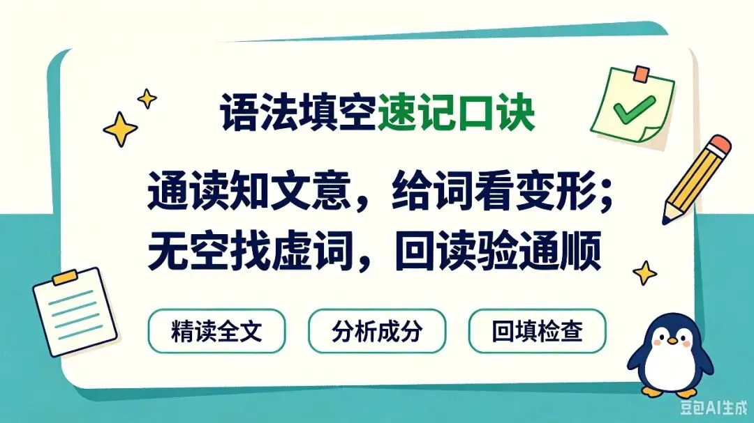 中考语法填空想拿满分?结合青岛真题讲透解题逻辑-第2张图片-四季读书网 中考语法填空想拿满分?结合青岛真题讲透解题逻辑-第2张图片-四季读书网