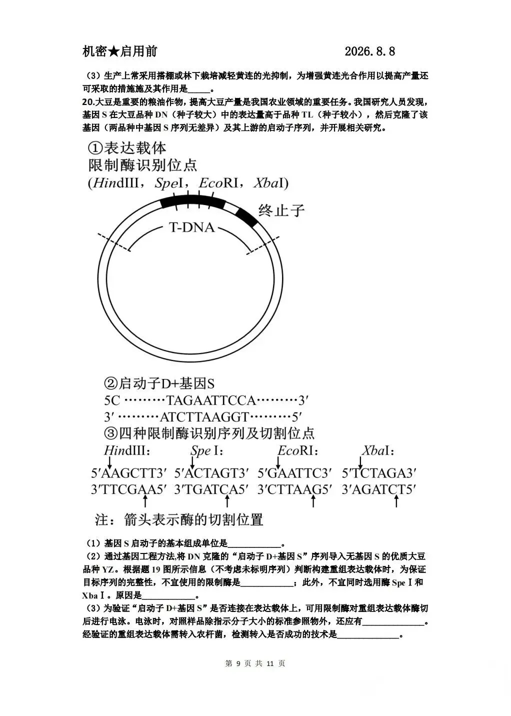 贵阳市2027届高三8月适应性模拟考试及参考答案-第10张图片-四季读书网 贵阳市2027届高三8月适应性模拟考试及参考答案-第10张图片-四季读书网