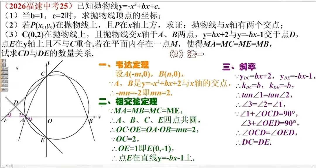 几何综合293:26年福建中考25题一题多解-第2张图片-四季读书网