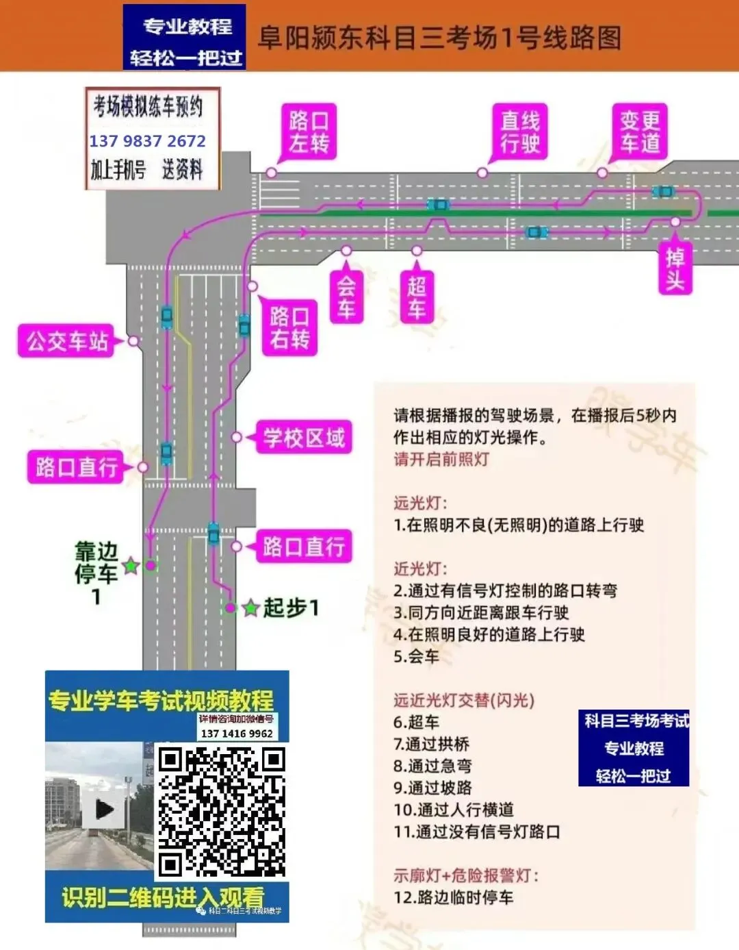 阜阳颍东科目三考场考试视频专业讲解路线图模拟练车新手陪练教学-第3张图片-四季读书网 阜阳颍东科目三考场考试视频专业讲解路线图模拟练车新手陪练教学-第3张图片-四季读书网